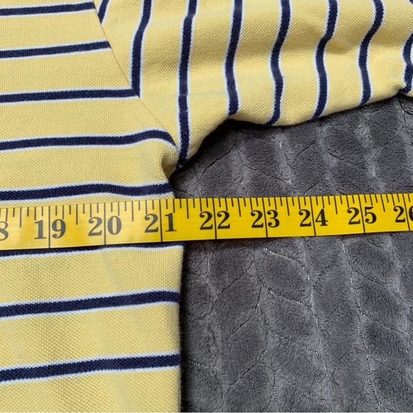 Ralph Lauren Shirt Mens Large Yellow Blue Short Sleeve Polo Striped Vintage - Picture 9 of 10